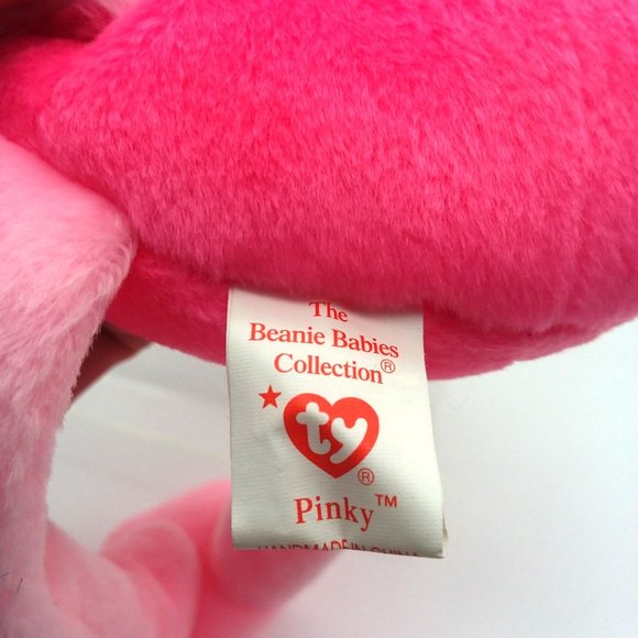 TY Beanie Baby  PINKY The Flamingo Hang Tush Tag Bean Bag Plush Retired 1995 - Picture 12 of 14